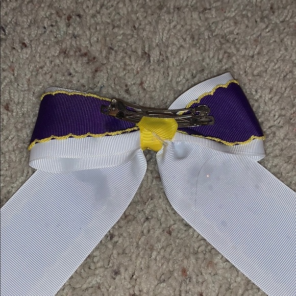 purple yellow and white bow - Picture 2 of 2
